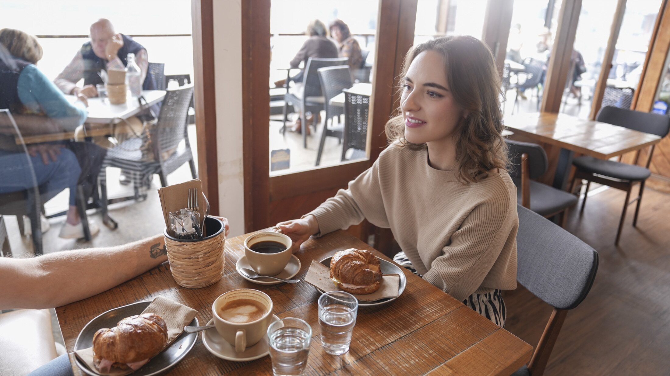 Coffee and pastries at a Fleurieu Peninsula cafe